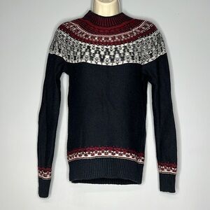 GAP MOCK TURTLENECK SWEATER SMALL RED WHITE AND BLUE